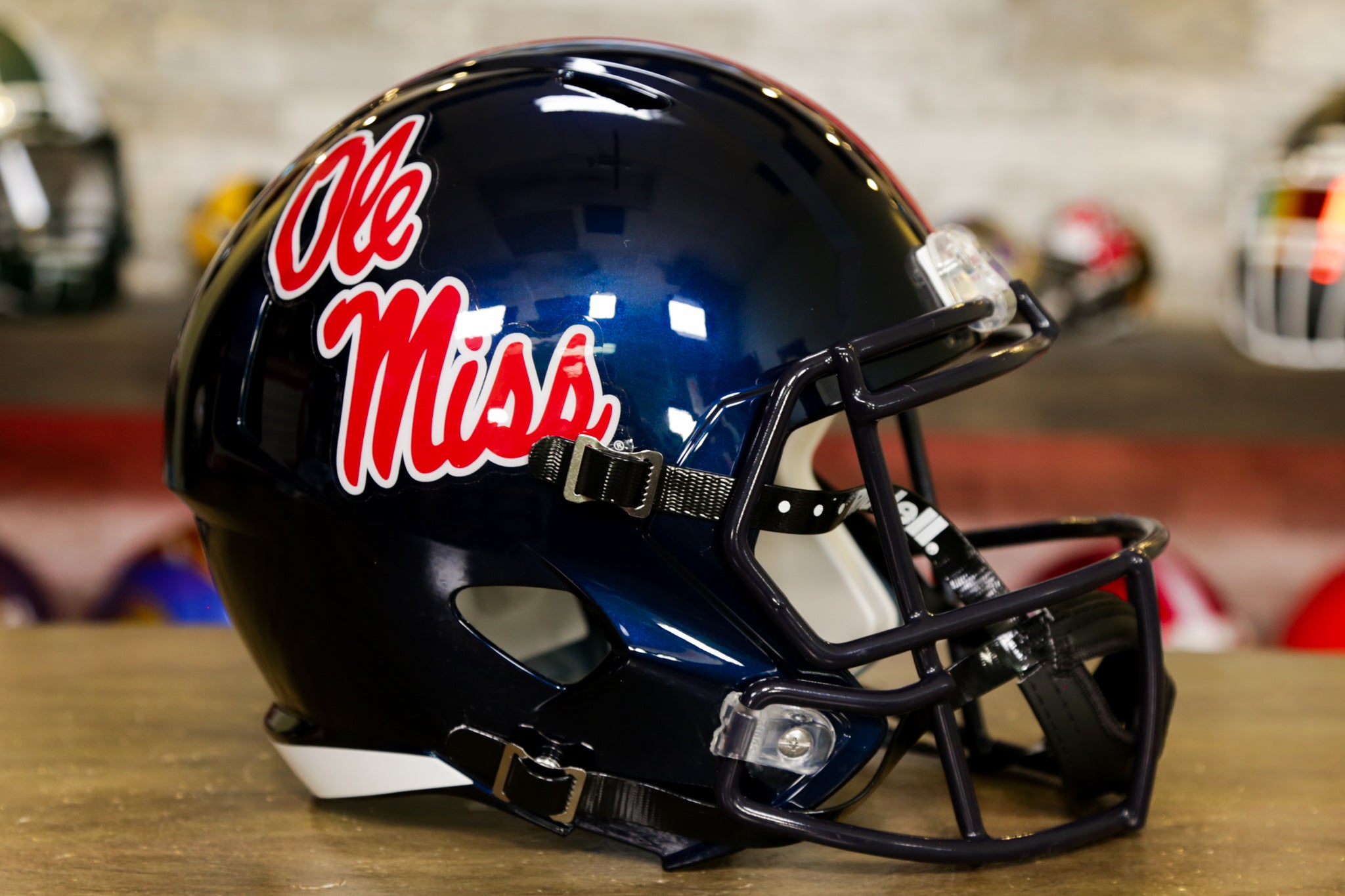 Mississippi Rebels Riddell Speed Replica Helmet - Navy