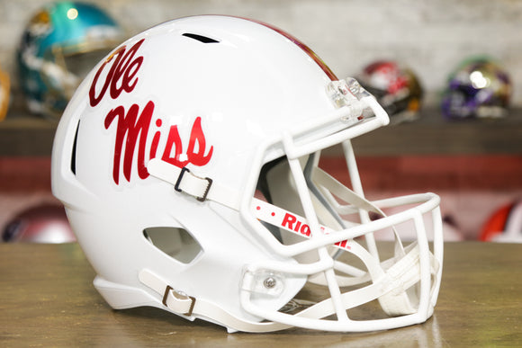 Mississippi Rebels Riddell Speed Replica Helmet - White