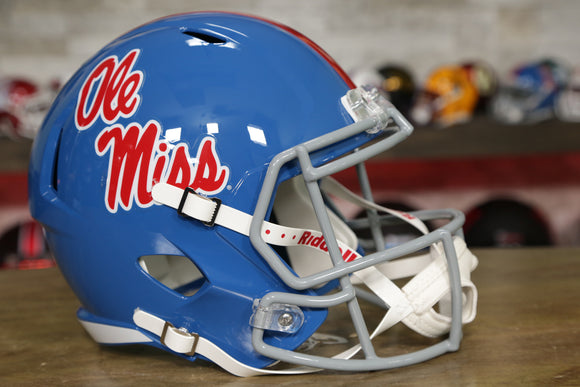 Mississippi Rebels Riddell Speed Replica Helmet - Powder Blue