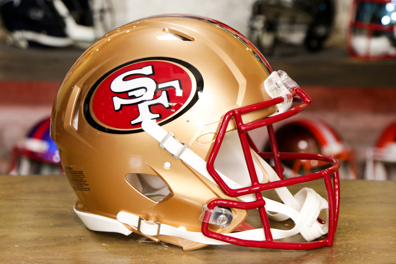 Casco auténtico Riddell Speed ​​de los San Francisco 49ers - Retroceso de 1996-2008