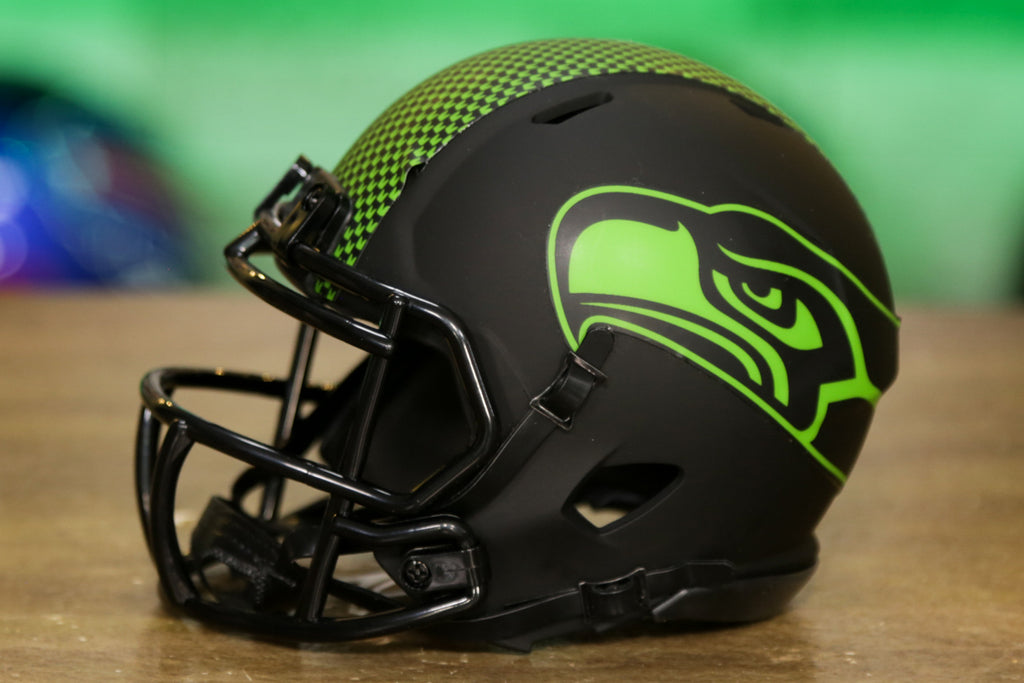 Unsigned Seattle Seahawks Eclipse Black Speed Mini Helmet Stock #163519 -  NFL Mini Helmets