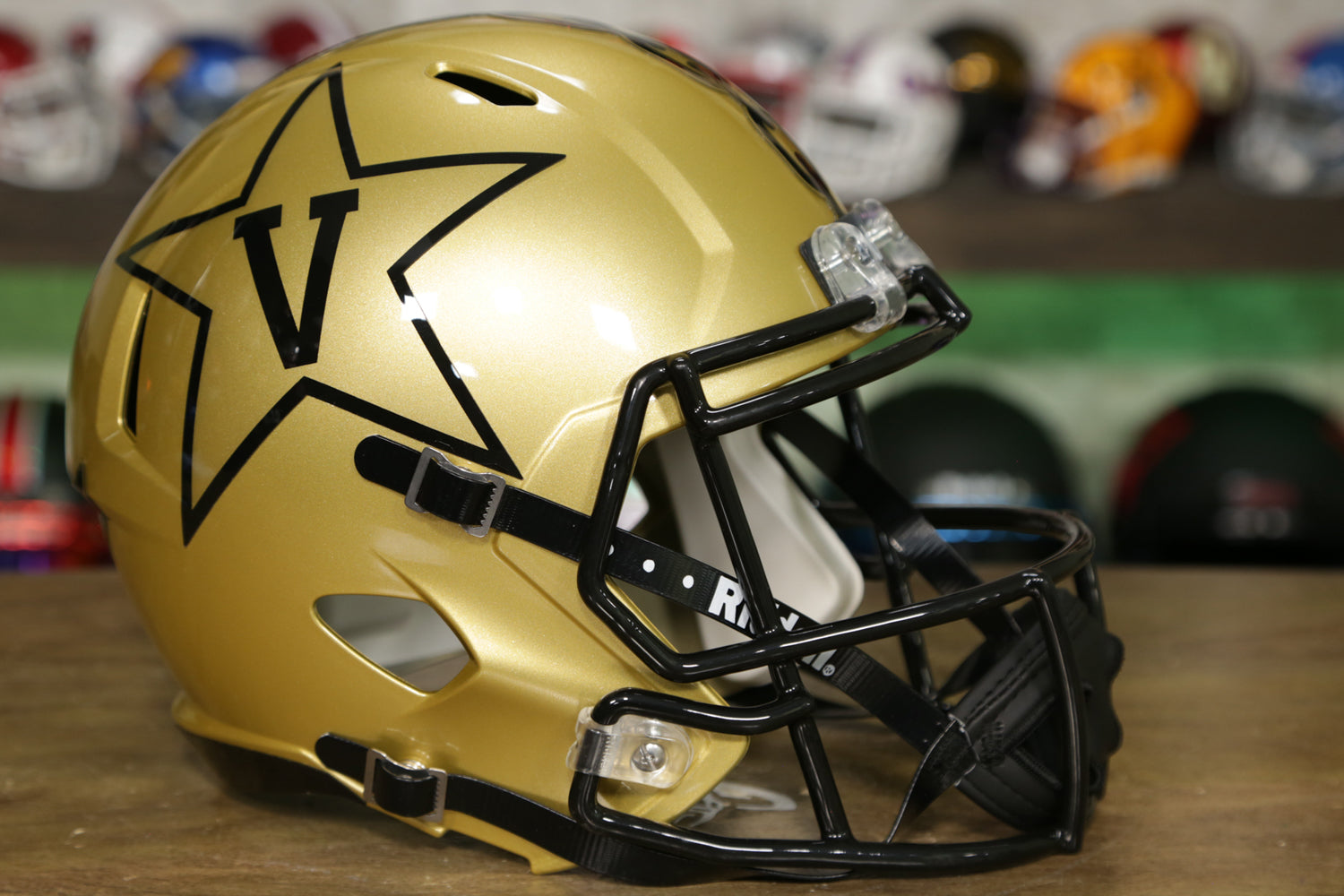 Vanderbilt Commodores Riddell Speed Replica Helmet - Gold Anchor